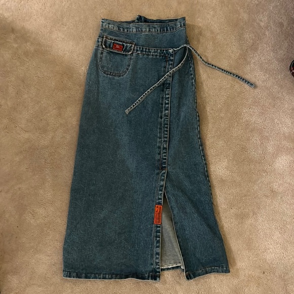 Long Taiwanese Jean Skirt - Picture 1 of 4